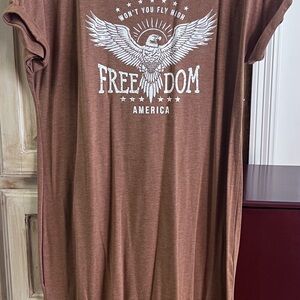 SHEIN Brown Eagle Graphic Maxi Dress